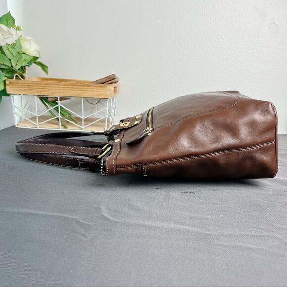 Coach Vintage Lily Legacy 13757 Turn Lock Shoulder Bag Handbag Brown - Picture 4 of 11